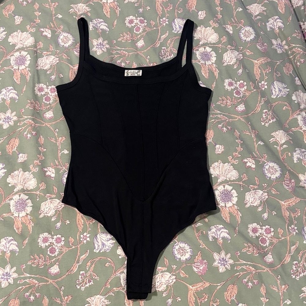 Free People Black Bodysuit